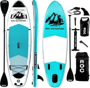 Summer Final Clearance Just AED 99د.إ：Roc Inflatable Stand Up Paddle Boards with Premium SUP Paddle Board Accessories, Wide Stable Design, Non-Slip Comfort Deck for Youth & Adults